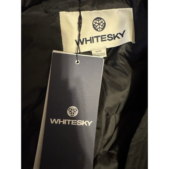 WhiteSky BLACK Womens Falcon Parka Coat Down Removable Hood US XS NEW - Picture 10 of 16